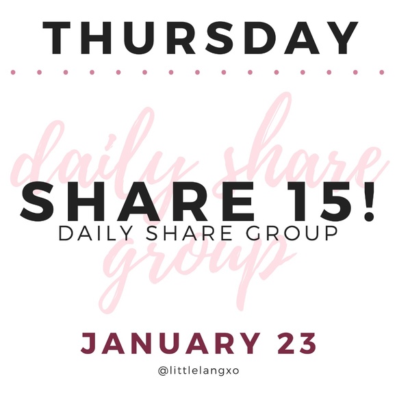 Other - ❌CLOSED ❌ THURS JAN 23 • SHARE GROUP 15